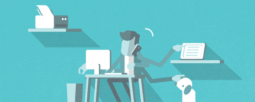 A man is multitasking