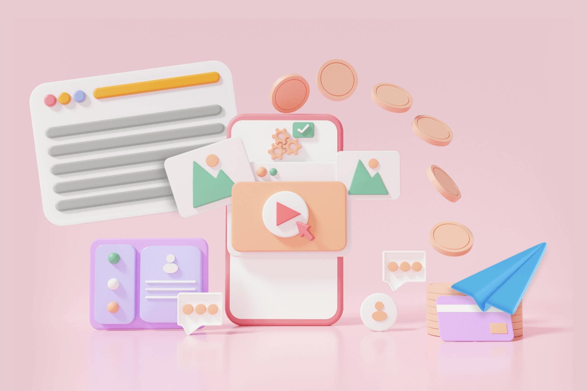 3D illustrationen von Media