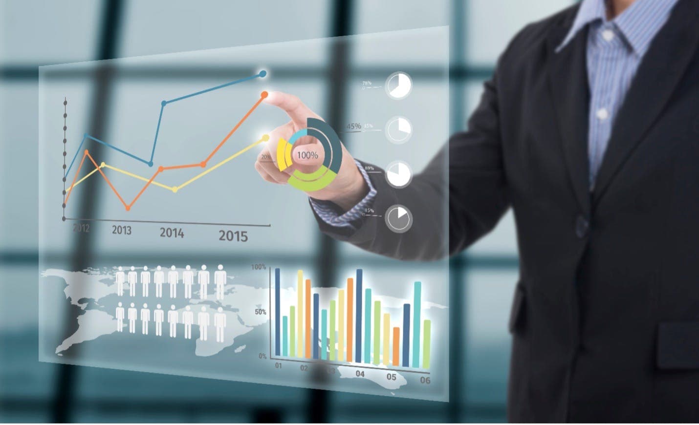 Looking at line and bar graphs.