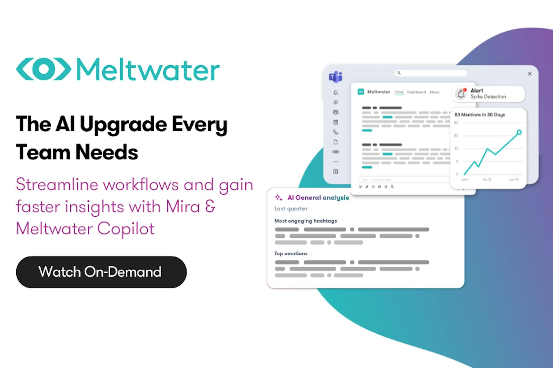 On-Demand Webinar: The AI Upgrade Every Team Needs: Streamline workflows and gain faster insights with Mira & Meltwater Copilot