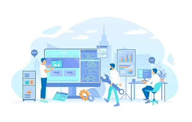 Illustration of people in an office