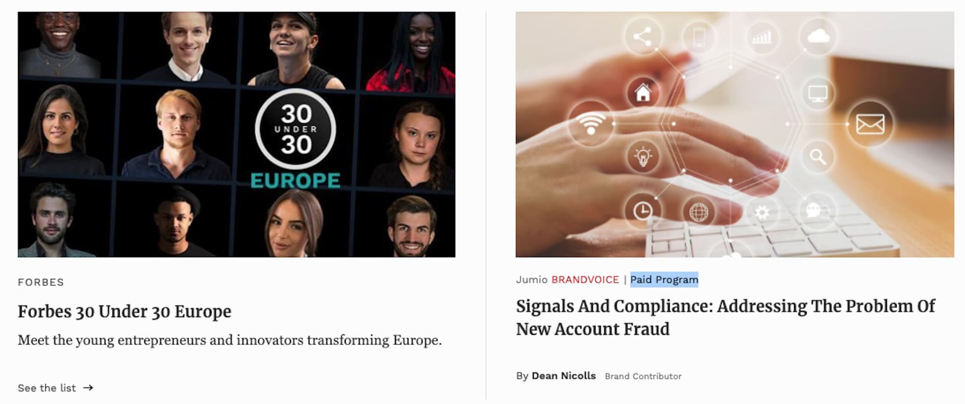 A screen shot of sponsored blogs