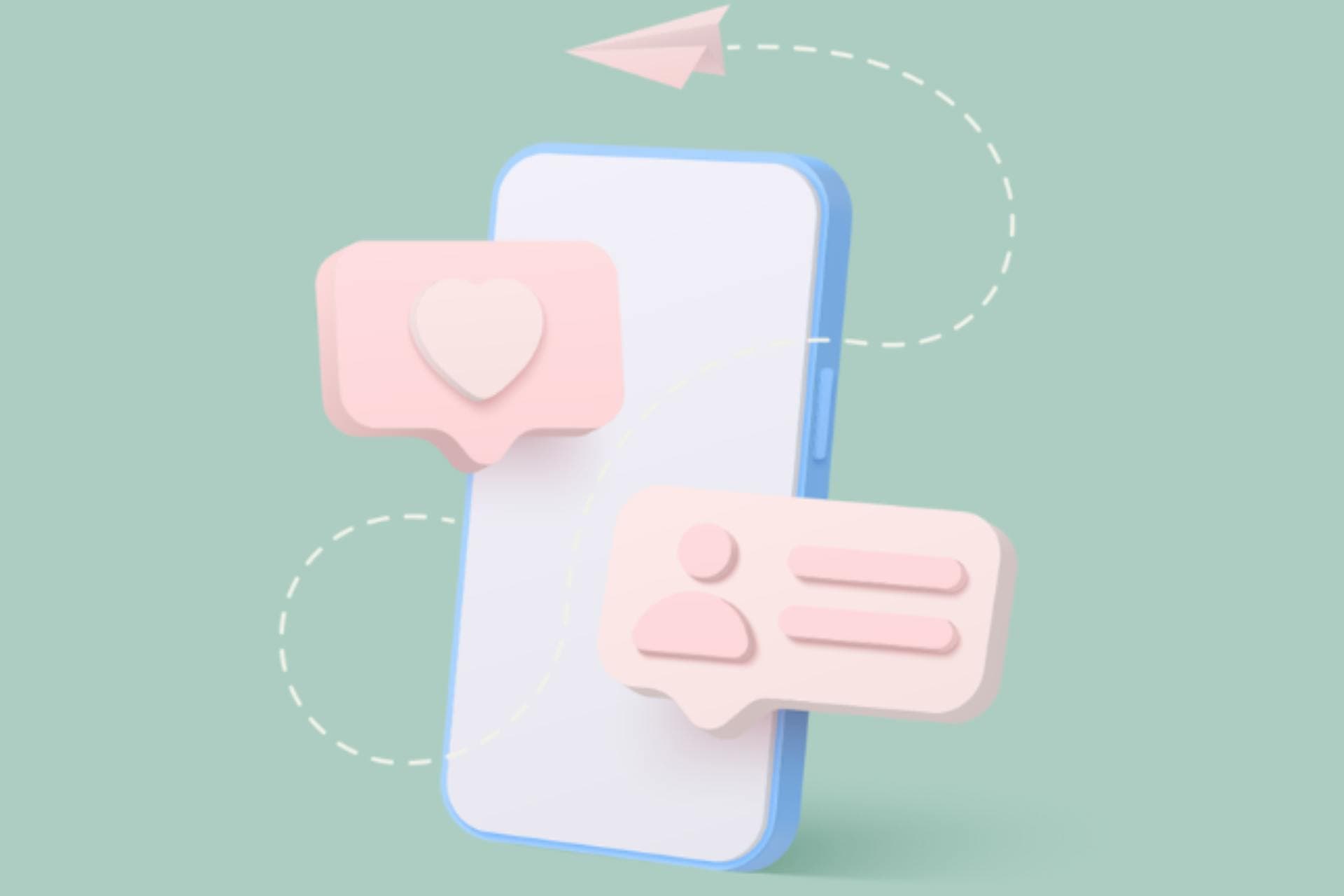 Ein Handy und Social Media Symbole drum herum