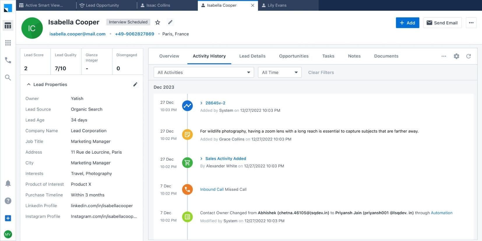 Leadsquare sales and marketing automation CRM dashboard