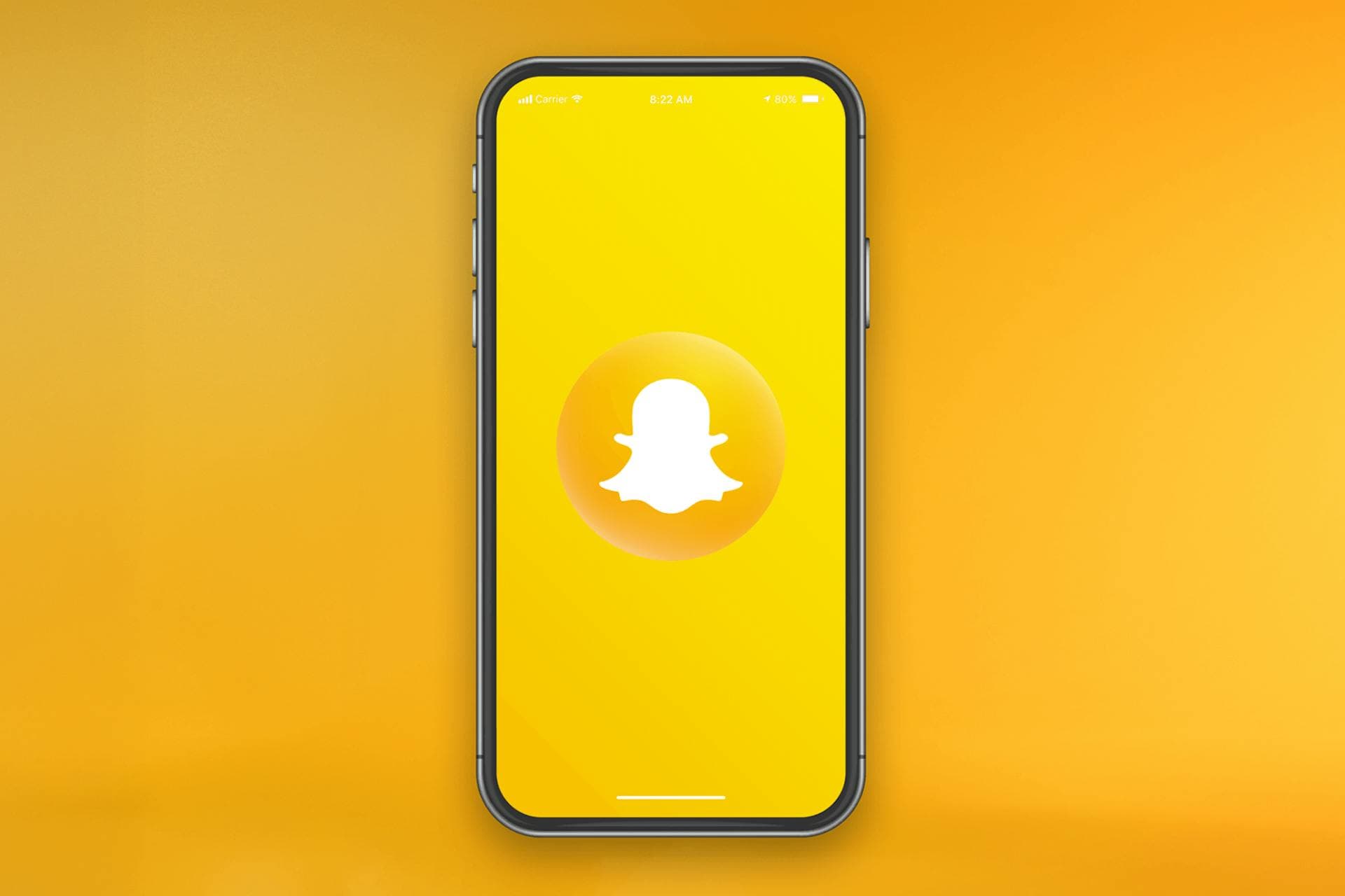 Illustration d'un iPhone avec le logo Snapchat au centre de l'écran représentant Snapchat Discover.