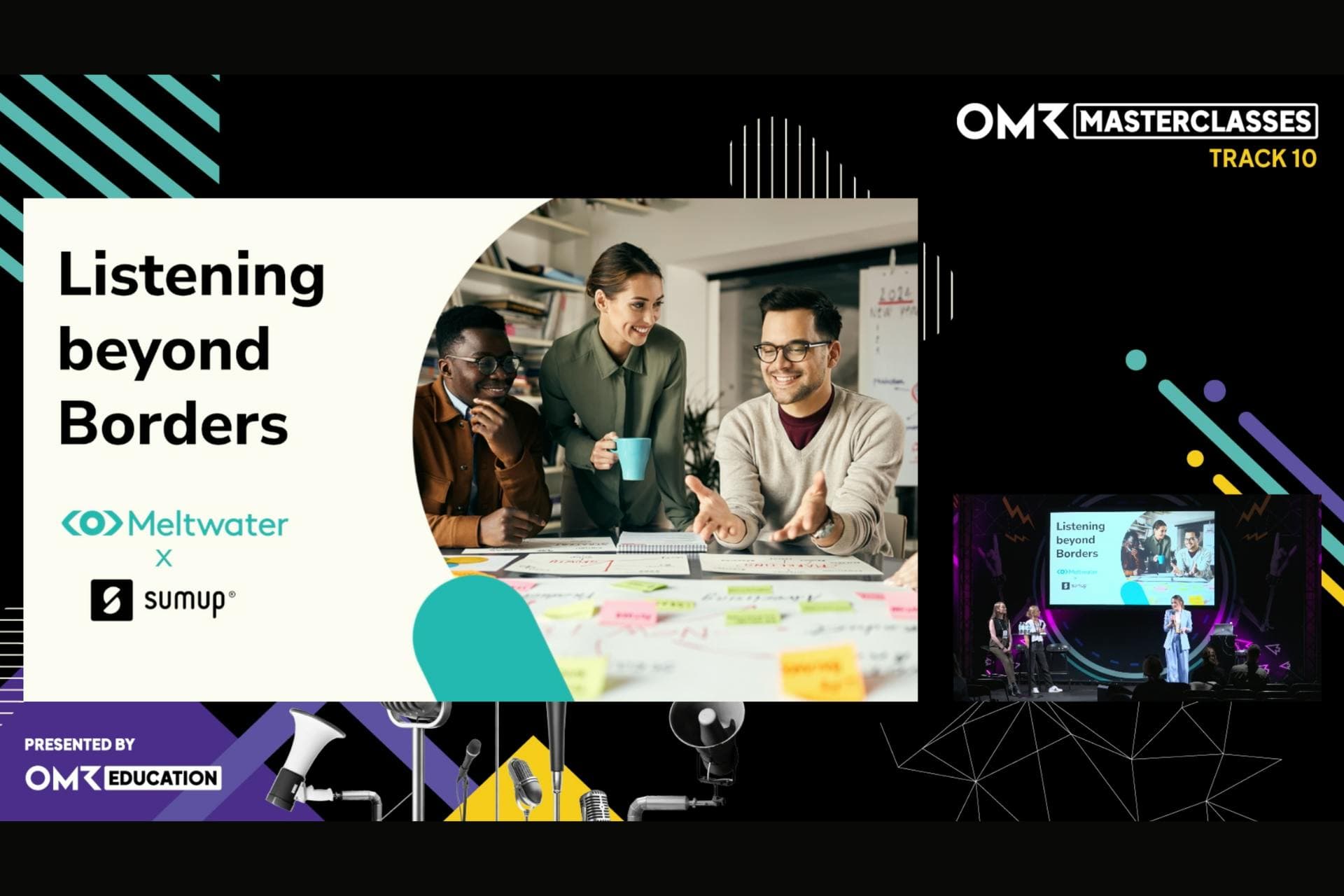 Die Präsentation und das Speakerinnen-Bild von der Masterclass auf der OMR von SumUp und Meltwater