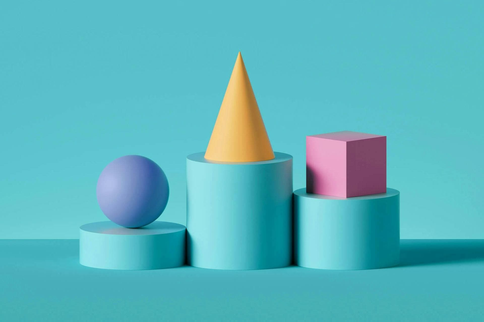 blauer hintergrund mit verschiedenen formen 