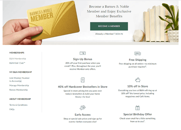 Barnes & Noble loyalty.