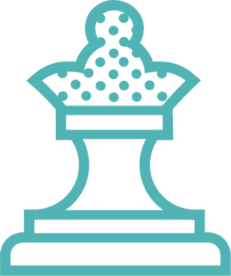 A chess piece which serves as a metaphor for gathering competitive data. 