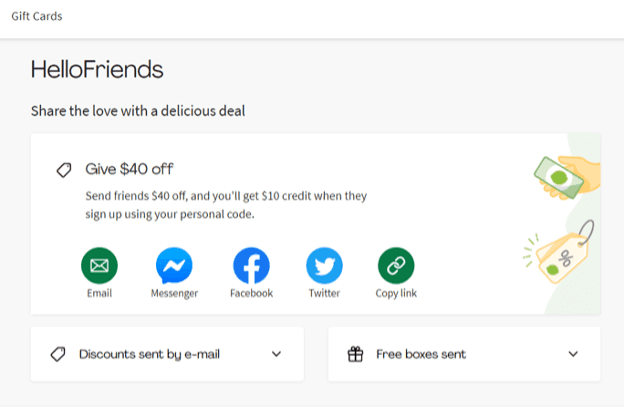 HelloFresh loyalty program.