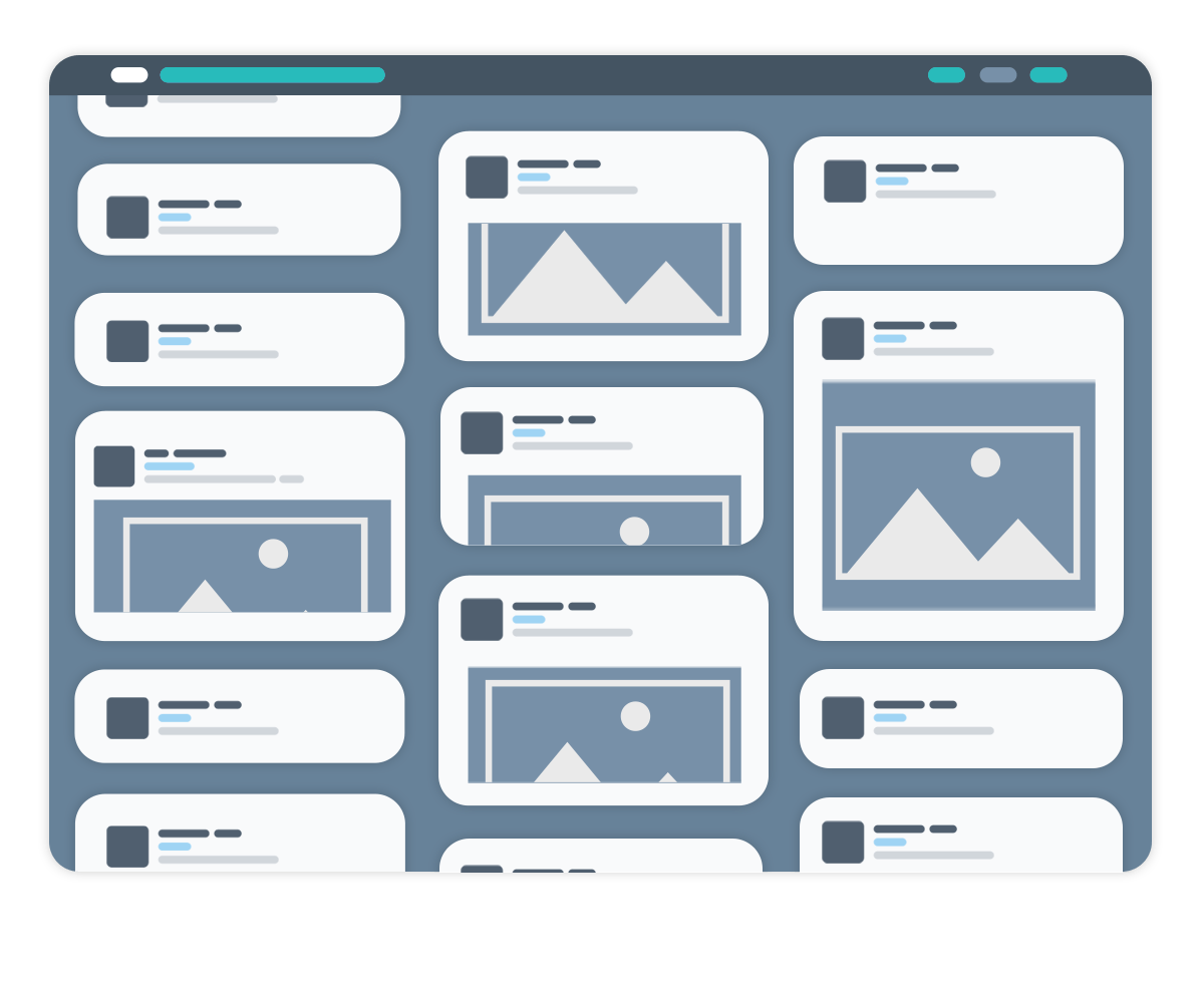 Illustration graphique de différents messages sur les médias sociaux