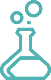An icon of a glass container for conducting lab experiments. It serves as a metaphor for collecting competitive data.