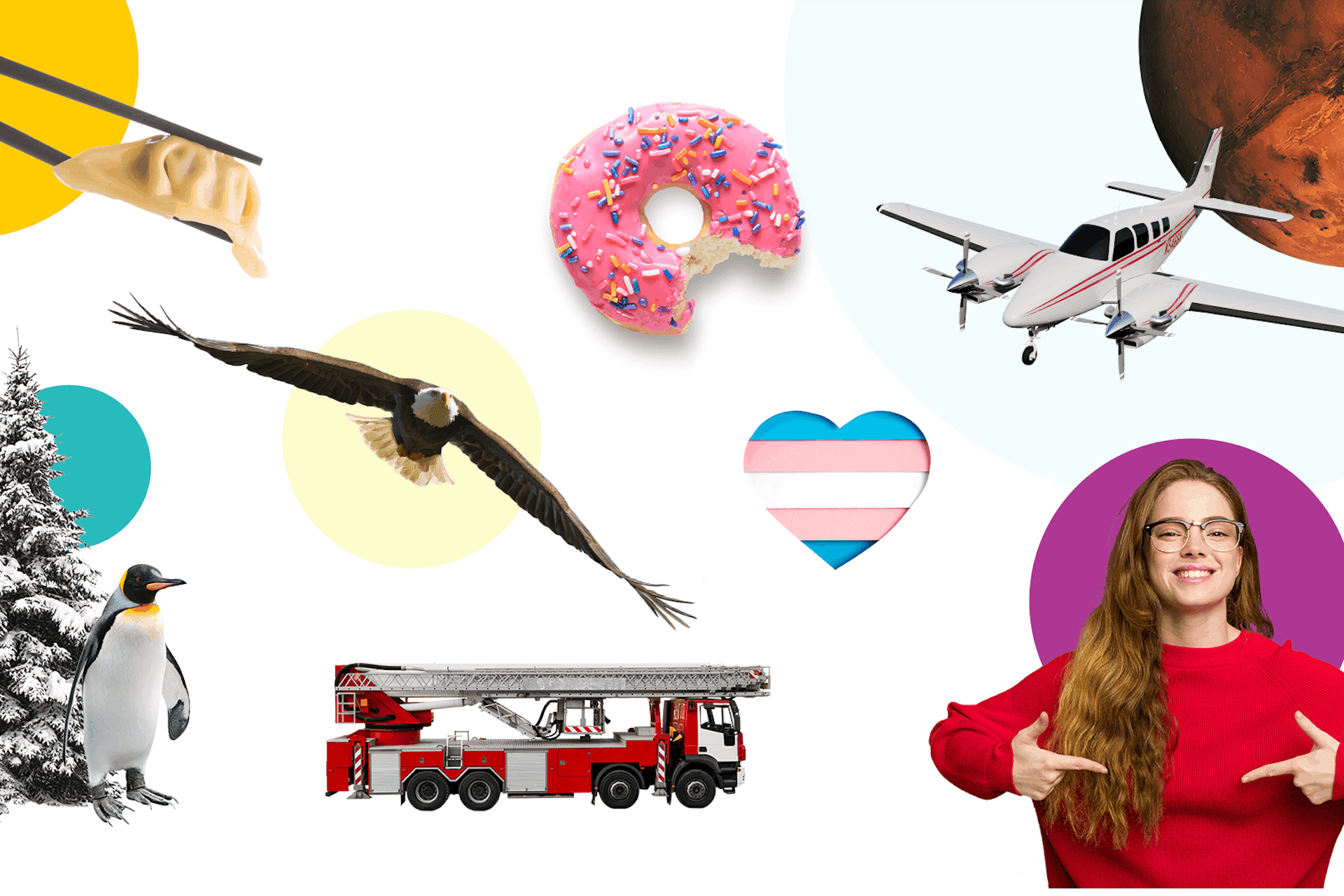 An image showing brightly colored pop photography illustrating various holidays and social media celebrations throughout the year. Social media holidays interactive calendar and PDF for 2026